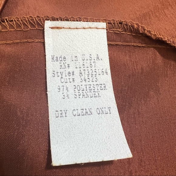 25Singles Brown Satin Ruffle Front Dress SZ S - Picture 8 of 10